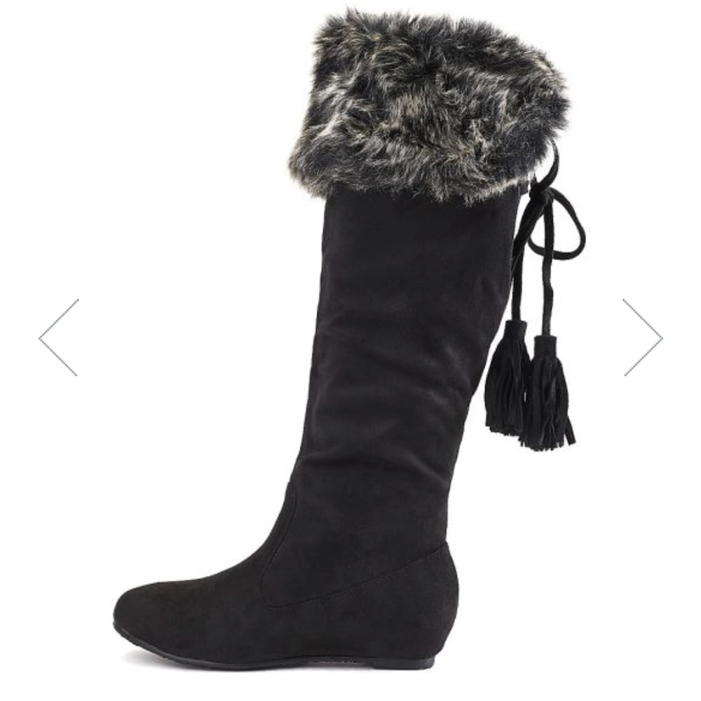 Wild Diva Over Knee Black Boots - Size 7